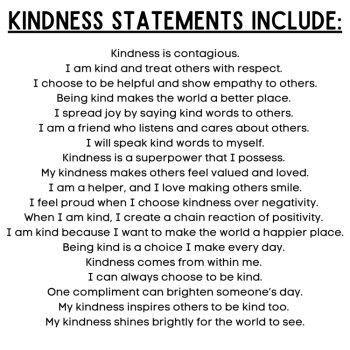 Printing Penmanship Practice: 20 Kindness Statements & Writing Prompts, image 4