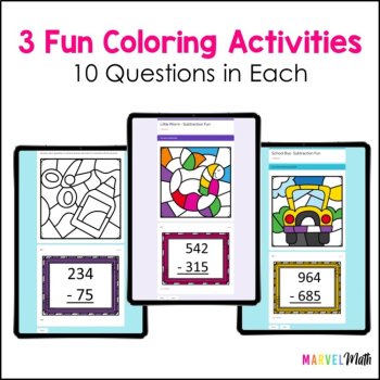 3 Digit Subtraction with Regrouping #4 - Digital Coloring by Code - Google Forms, image 2