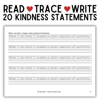 Random Acts of Kindness Week Printing Penmanship Practice Kindness Statements, image 2