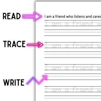Random Acts of Kindness Week Printing Penmanship Practice Kindness Statements, image 3