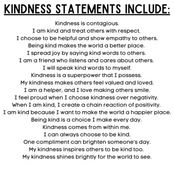 Random Acts of Kindness Week Printing Penmanship Practice Kindness Statements, image 4