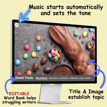 Easter Themed Narrative Creative Writing Prompt Activities Word Bank Bookmarks, image 4