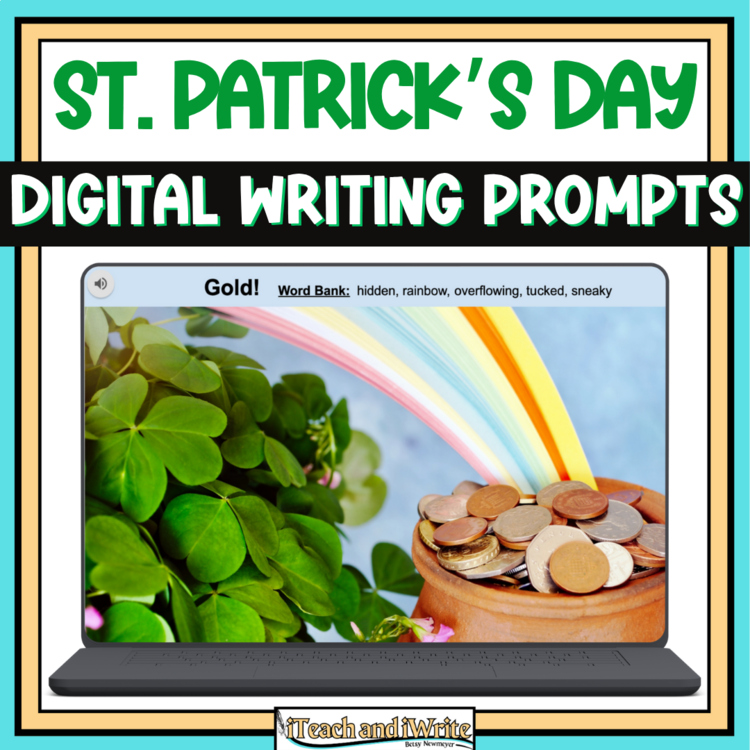 St. Patrick's Day Digital Photo Writing Prompts & Word Bank Bookmarks