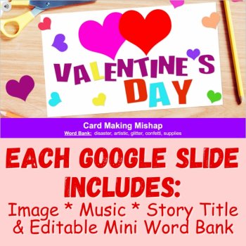 Valentine's Day Digital Photo Writing Prompts with Printable Word Bank Bookmarks, image 2
