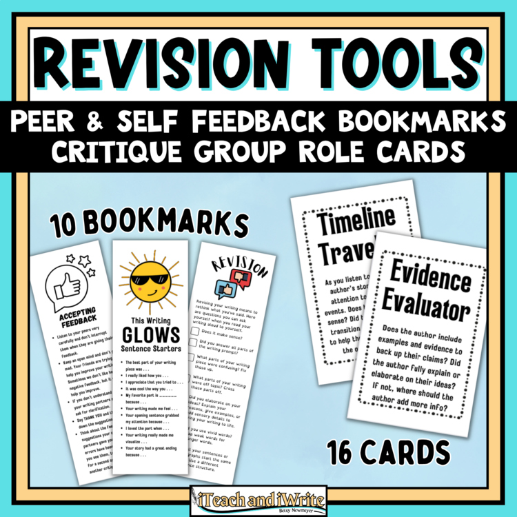 Critique Group Task Cards Writing Revision Activities Peer Feedback Bookmarks