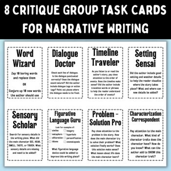 Critique Group Task Cards Writing Revision Activities Peer Feedback Bookmarks, image 3