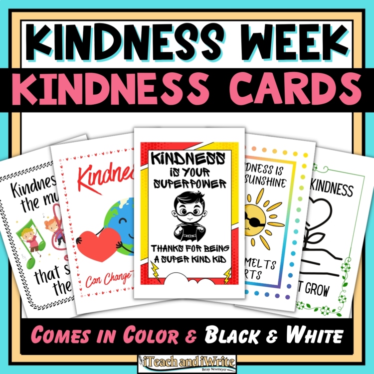 Random Acts of Kindness Week Note Cards SEL Activities for Elementary Schools