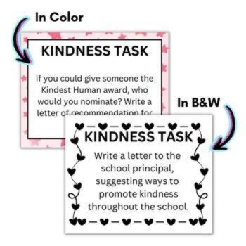 Random Acts of Kindness Week Task Card Writing Activities for Grades 3-6, image 3