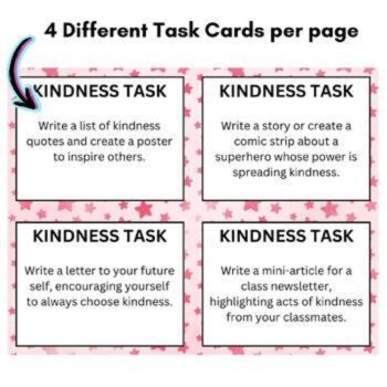 Random Acts of Kindness Week Task Card Writing Activities for Grades 3-6, image 4