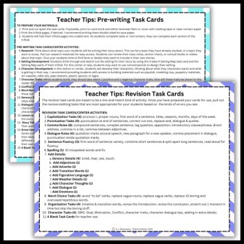 Narrative Writing Task Cards: 12 Prewriting & 48 Revision Centers Activity Cards, image 4