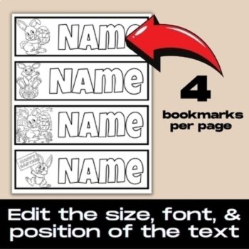 Seasonal Holiday Coloring Name Bookmark Bundle: Editable & Customizable, image 2