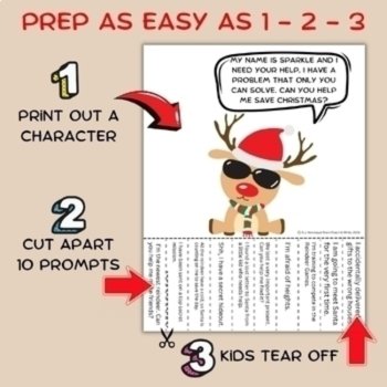 Holiday Narrative Writing Prompt Pull Tab Flyers with Word Banks & Google Slides, image 3