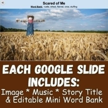 Thanksgiving Digital Writing Prompts Set to Music with Word Bank Bookmarks, image 2