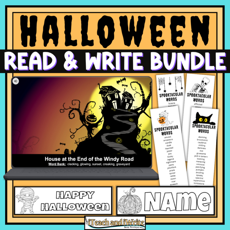 Halloween Mini-Bundle: Digital Writing Prompts, Printable & Editable Bookmarks