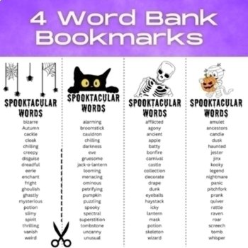 Halloween Digital Photo Writing Prompts with Printable Word Bank Bookmarks, image 3