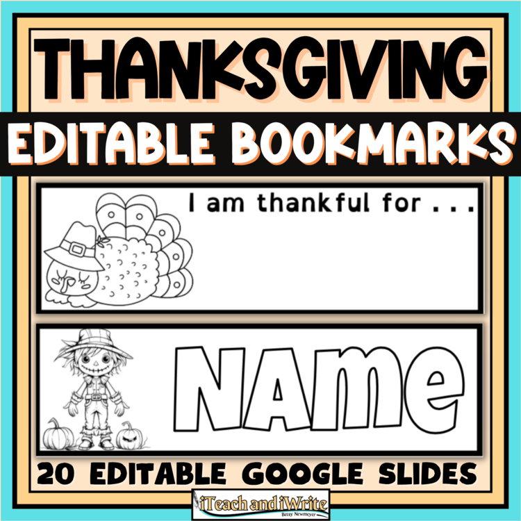 Thanksgiving Coloring Bookmarks: Editable & Customizable Seasonal Gifts