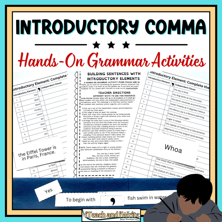 Introductory Element Comma Hands-On Comma Rules Grammar Practice Activities