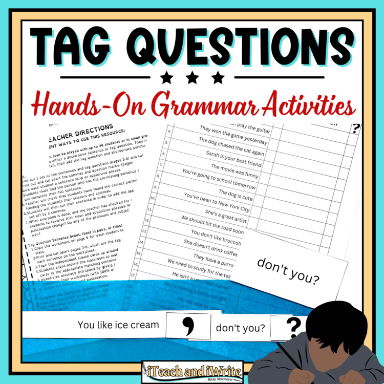 Tag Questions Hands-On Comma Rules Scoot Grammar Practice Activities