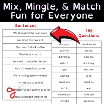 Tag Questions Hands-On Comma Rules Scoot Grammar Practice Activities, image 2