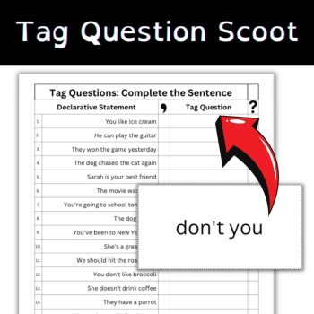 Tag Questions Hands-On Comma Rules Scoot Grammar Practice Activities, image 3