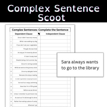 Complex Sentences Hands-On Comma Rules Practice Grammar Activities and Scoot, image 3