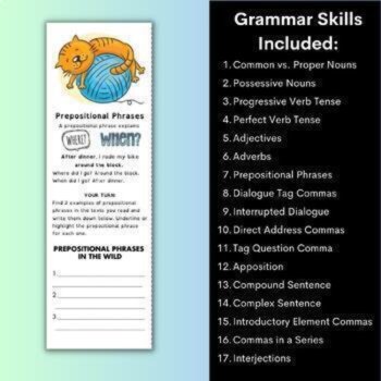 Grammar Skills Bookmarks, Posters & Google Slides for Interactive Grammar Review, image 3