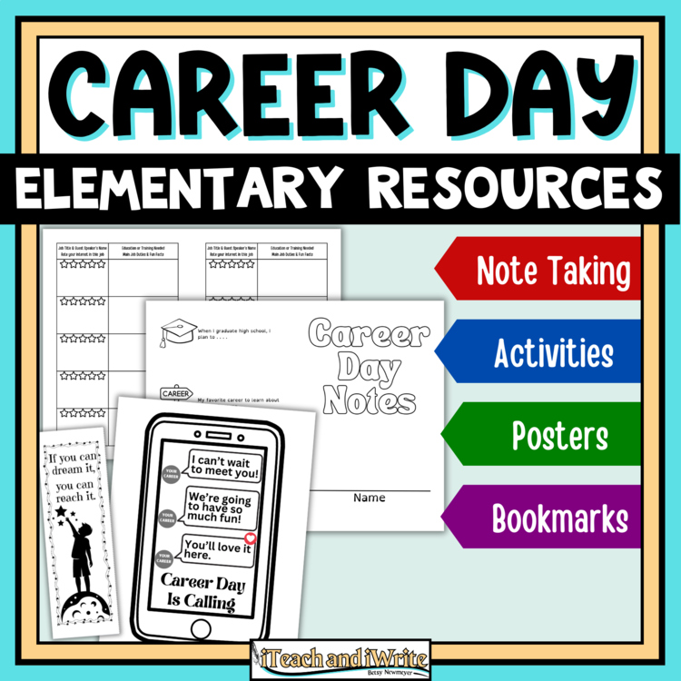 Career Day Printable Activities, Posters, Bookmarks for Elementary Schools