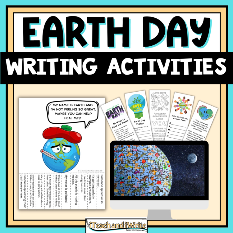Earth Day Creative Writing Prompts & Bookmarks: Printable & Digital Activities
