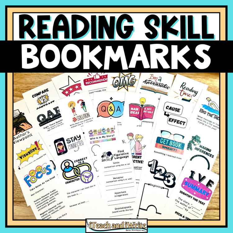Close Reading Comprehension Reading Skill Bookmarks, Posters and Google Slides