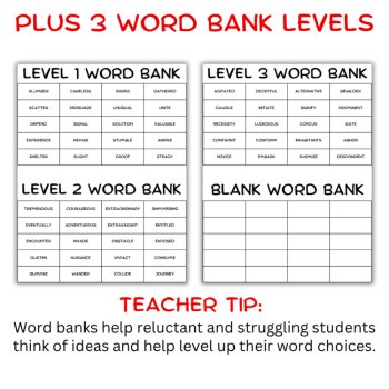 Narrative Creative Writing Pull Tab Flyers with Fun Writing Prompts Grades 3-6, image 4