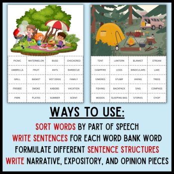 Illustrated Picture Writing Prompts with Word Banks for Narrative & Info Writing, image 4
