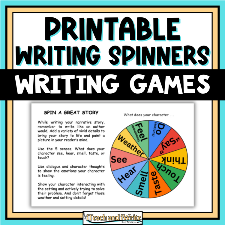 Printable Writing Game Spinners to Practice Writing Skills in Grades 4-8