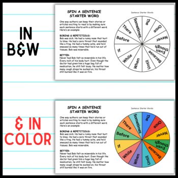 Printable Writing Game Spinners to Practice Writing Skills in Grades 4-8, image 3
