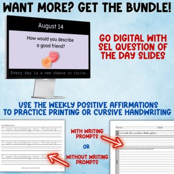 Yearlong AVID Student Planner with SEL Question of the Day, Weekly Affirmations, image 4