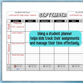 AVID Student Planner with Customizable Weekly Agenda Pages for Elementary School, image 3