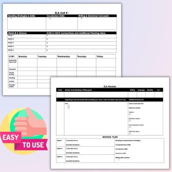 Editable ELA Unit & Lesson Planning Templates (For Google Docs), image 3