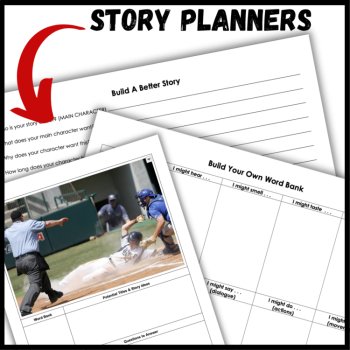 Baseball Themed Visual Writing Prompt Activities & Unit Lesson Resources, image 3