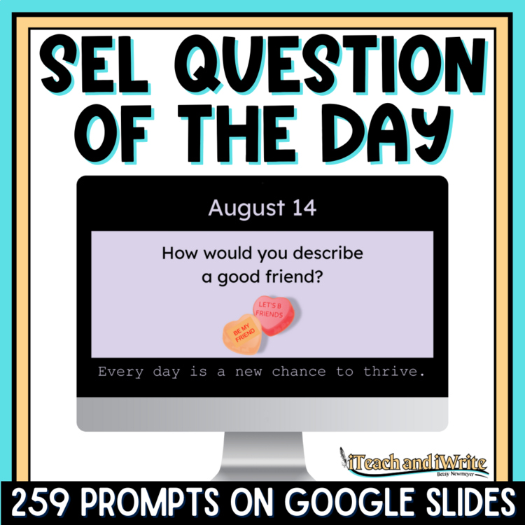 Yearlong Morning Meeting Slides: SEL Question of the Day No Prep Bell Ringers