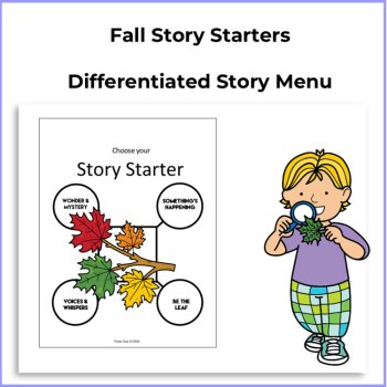 Fall Story Starters | Differentiated Writing Menu | Grades 1 -3, image 2