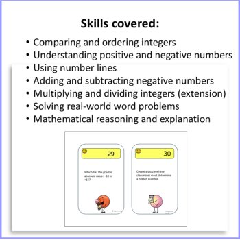 Negative Numbers Task Cards | Word Problems & Integer Activities | Challenges, image 4