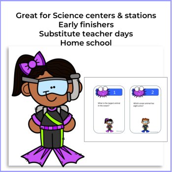 Ocean Animal Bundle | Writing Prompts Task Cards, image 2