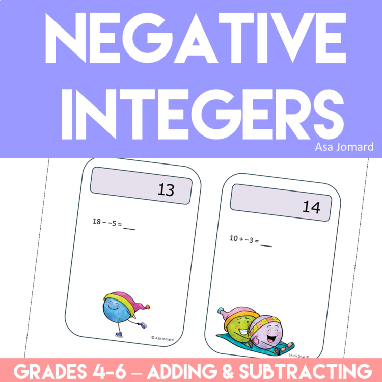 Negative Numbers Task Cards 2 | Adding & Subtracting Integers