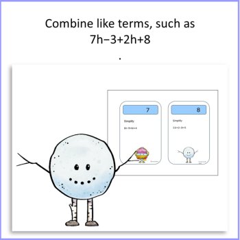 24 Winter Task Cards Simplifying Algebraic Expressions | Grade 4, image 4