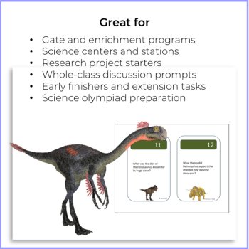 Dinosaur Task Cards — Grades 3+ | GATE Science & Critical Thinking, image 4