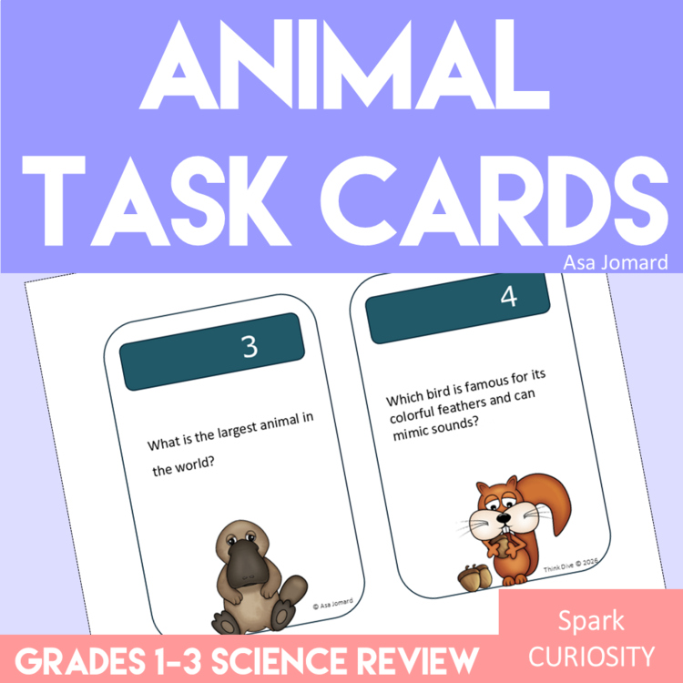 Animal Task Cards – Grades 1–3 | Science Discussion Cards