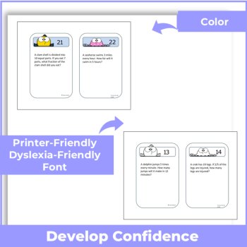 Math Bundle | Grade 3 Task Cards | Multiplication Fractions, image 3