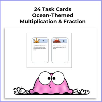 Math Summer Bundle | Grade 3 Fraction Multiplication | Board Game Task Cards, image 2