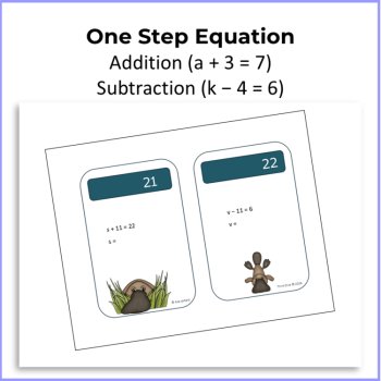 Algebra Task Cards - Grade 4 | One-Step Equations Practice Addition Subtraction, image 4