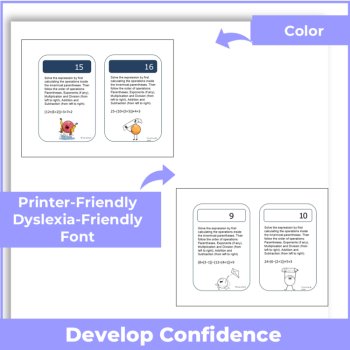 Order of Operations Task Cards | Nested Parentheses | PEMDAS, image 3