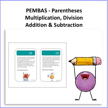 Order of Operations Task Cards | Parentheses | PEMDAS | Multiplication Division, image 4